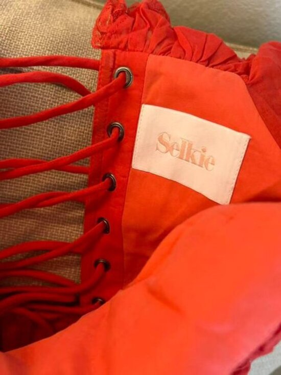 Selkie The Revolt Red Cupid Midi Dress Medium - Picture 7 of 14